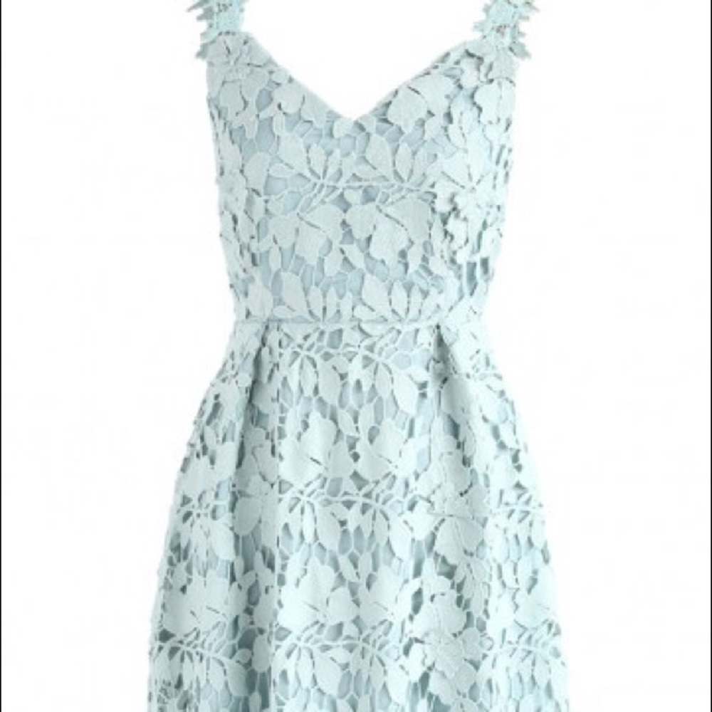 Chicwish Crochet Dress in Mint